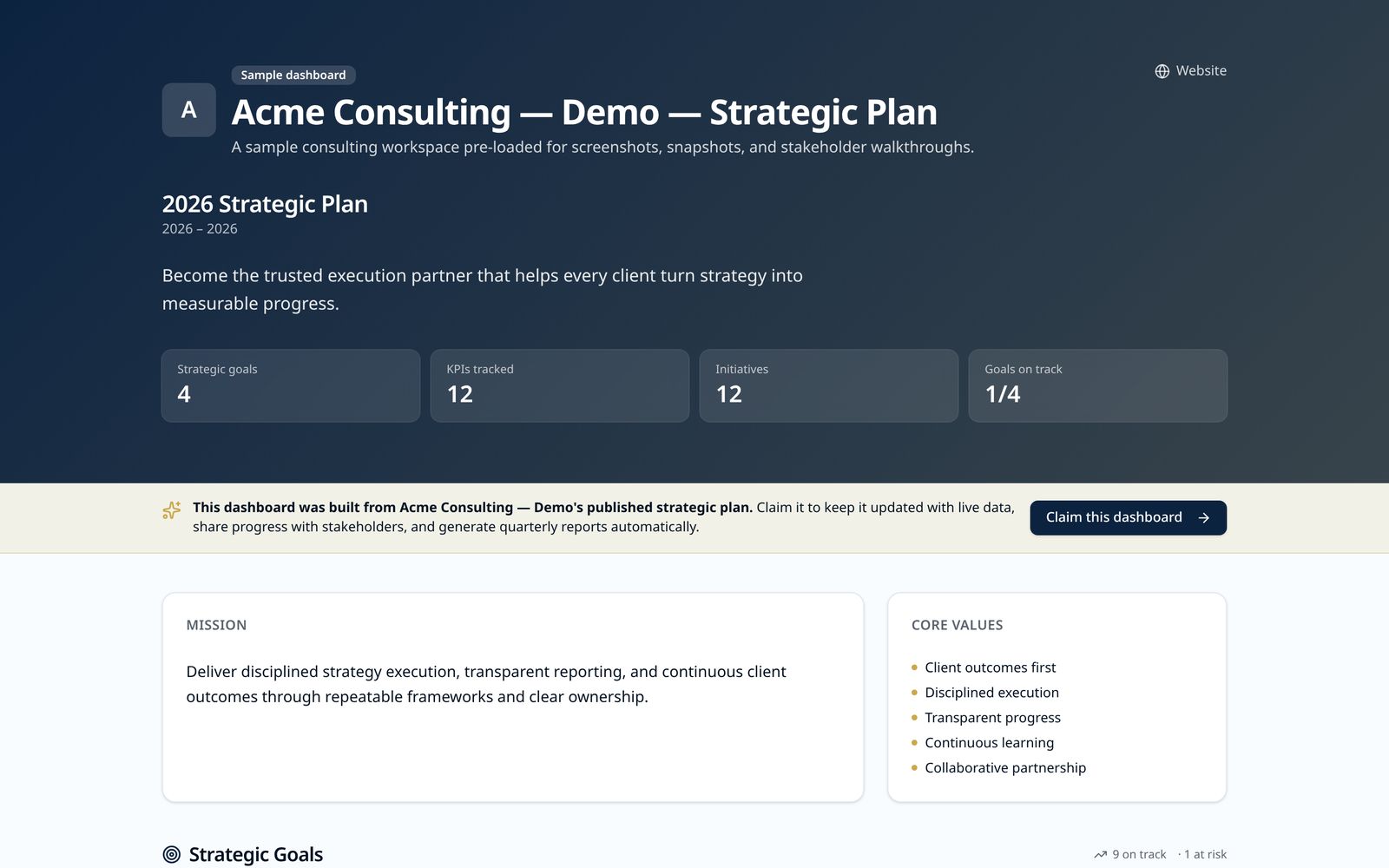 Public progress page residents can view